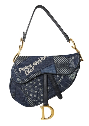 Christian Dior Pre-Owned Saddle patchwork shoulder bag - Blue