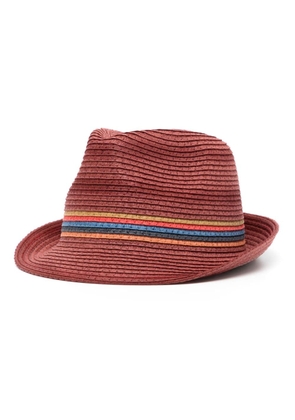 Paul Smith Lipodo stripe-detail straw hat - Red