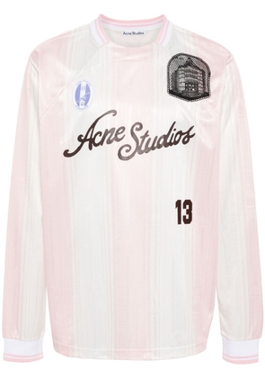 Acne Studios logo-print striped T-shirt - Pink
