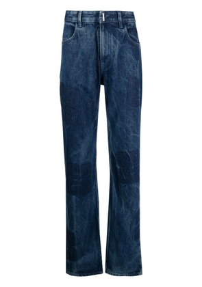 Givenchy 4G-print mid-rise straight-leg jeans - Blue
