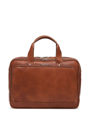 Brunello Cucinelli zipped leather briefcase - Brown