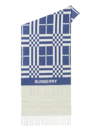 Burberry Ombré Check Cashmere Jacquard Scarf - Blue