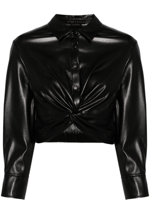 alice + olivia Phebe faux-leather shirt - Black