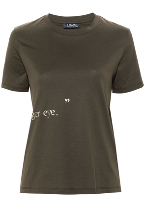 'S Max Mara slogan-print cotton T-shirt - Green