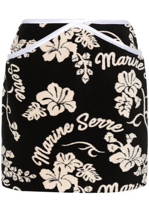 Marine Serre patterned-jacquard mini skirt - Black