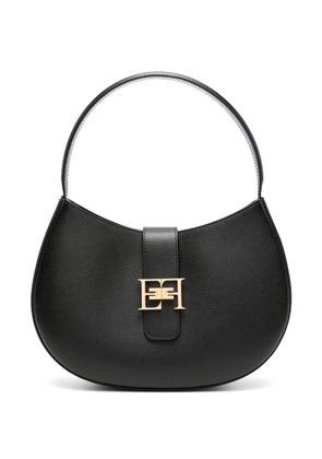 Elisabetta Franchi logo-plaque leather tote bag - Black