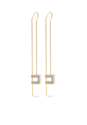 Elisabetta Franchi logo-pendant dangle earrings - Gold