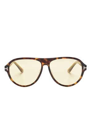 TOM FORD Eyewear Quincy oversize-frame sunglasses - Brown