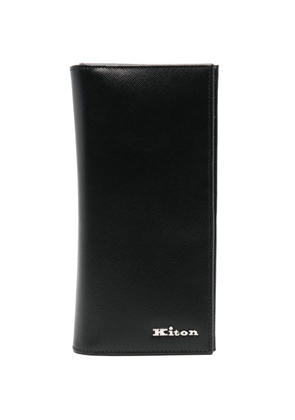 Kiton logo-lettering leather wallet - Black