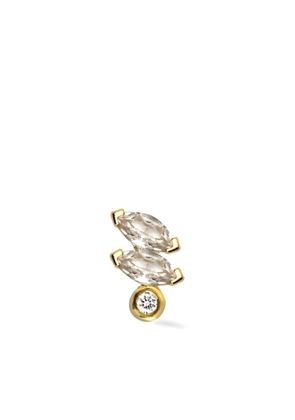 Lark & Berry 14kt yellow gold Veto sapphire and diamond earring