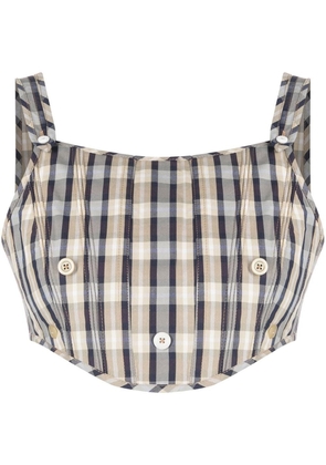 Acne Studios check pattern cropped top - Neutrals