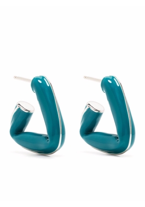 Bottega Veneta triangle twisted earrings - Blue