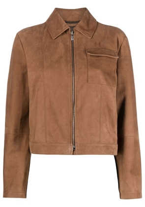 'S Max Mara cropped suede shirt jacket - Brown