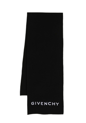 Givenchy logo-embroidered knitted scarf - Black