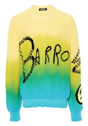 BARROW intarsia-knit-logo gradient jumper - Blue
