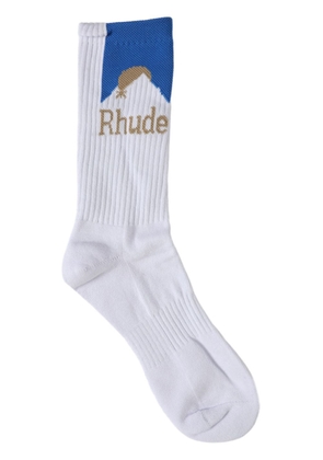 RHUDE Moonlight ribbed socks - White