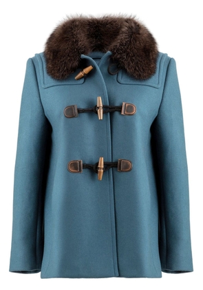 Prada Pre-Owned shearling-collar duffle coat - Blue