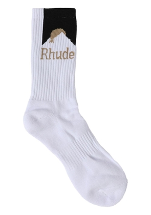 RHUDE Moonlight ribbed socks - White