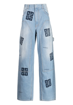 Givenchy signature 4G-motif high-waisted jeans - Blue