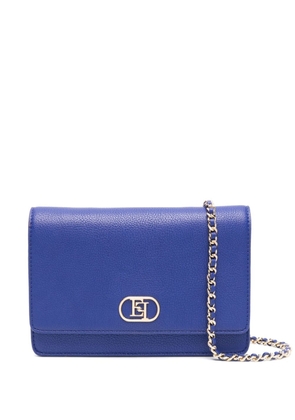 Elisabetta Franchi logo-plaque crossbody bag - Blue