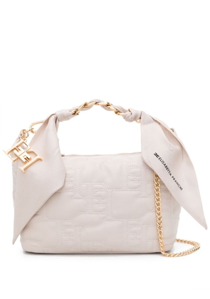 Elisabetta Franchi attached-scarf quilted tote bag - Neutrals