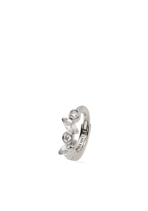 Lark & Berry 14kt white gold Veto diamond and sapphire hoop earring - Silver