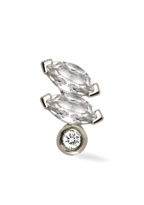 Lark & Berry 14kt white gold Veto sapphire and diamond earring - Silver