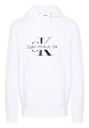 Calvin Klein Jeans logo-print cotton hoodie - White