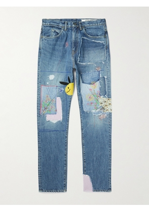 KAPITAL - OKABILLY Straight-Leg Patchwork Embroidered Jeans - Men - Blue - UK/US 32