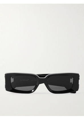 Off-White - Roma Logo-Embellished Rectangular-Frame Acetate Sunglasses - Men - Black