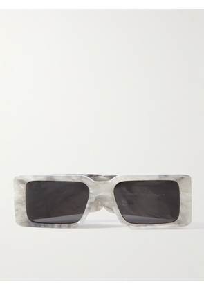 Off-White - Milano Square-Frame Marbled Acetate Sunglasses - Men - Gray