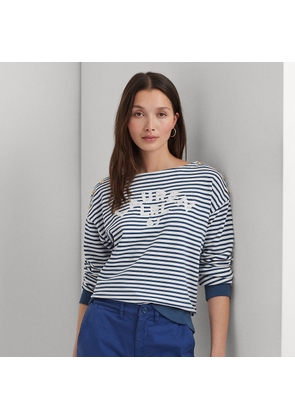 Logo Striped French Terry Top