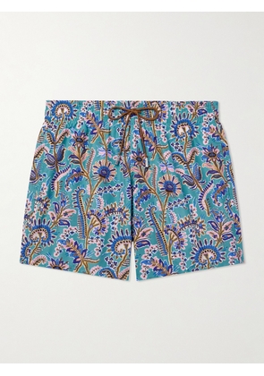 Etro - Straight-Leg Mid-Length Floral-Print Shell Swim Shorts - Men - Blue - S