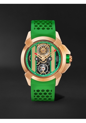 Jacob & Co. - Epic X Limited Edition Hand-Wound Skeleton Chronograph 44mm 18-Karat Rose Gold and Rubber Watch, Ref. No. EX120.43.AC.AC.ABRUA - Men - Green