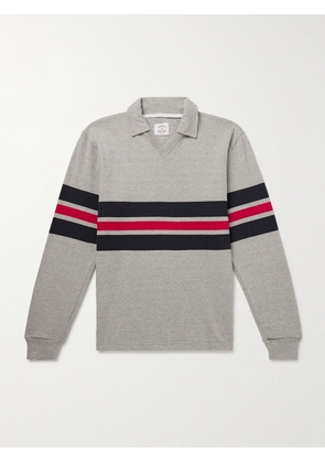 Noah - Pitch Practice Striped Cotton-Jersey Polo Shirt - Men - Gray - S