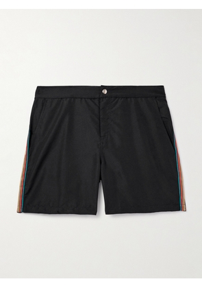 Paul Smith - Slim-Fit Mid-Length Striped Recycled Swim Shorts - Men - Black - S