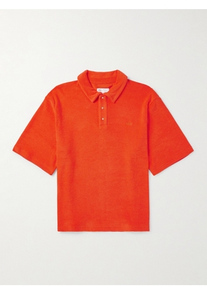 4SDesigns - Logo-Embroidered Cotton-Terry Polo Shirt - Men - Orange - S