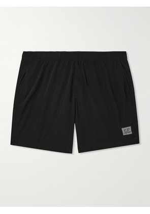 C.P. Company - Slim-Fit Mid-Length Logo-Appliquéd Swim Shorts - Men - Black - IT 44