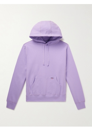 Noah - Logo-Embroidered Cotton-Jersey Hoodie - Men - Purple - S
