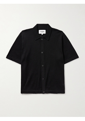 Corridor - Pointelle-Knit Cotton Shirt - Men - Black - S