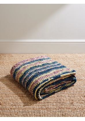 The Elder Statesman - Disheveled Striped Crochet-Knit Wool Blanket - Men - Neutrals