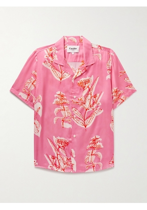 Corridor - Convertible-Collar Floral-Print Satin Shirt - Men - Pink - S