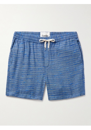 Corridor - Surf Straight-Leg Striped Cotton-Blend Jacquard Drawstring Shorts - Men - Blue - S