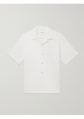 NN07 - Julio 5392 Convertible-Collar Broderie Anglaise Cotton-Voile Shirt - Men - White - S