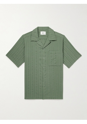 NN07 - Julio 5712 Convertible-Collar Organic Cotton-Jacquard Shirt - Men - Green - S