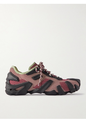 Bottega Veneta - Flex Rubber-Trimmed Stretch-Knit Sneakers - Men - Red - EU 41