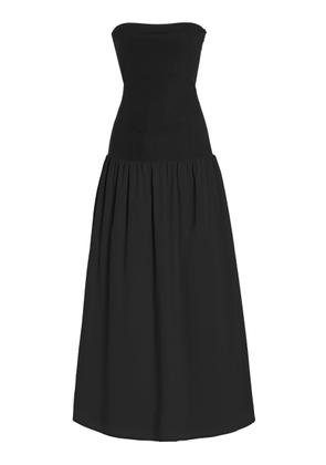 Anna Quan - Amyra Strapless Ribbed-Knit Cotton-Blend Maxi Dress - Black - AU 10 - Moda Operandi