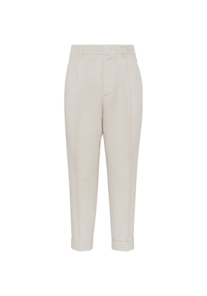 Brunello Cucinelli Linen-Cotton Relaxed Chinos