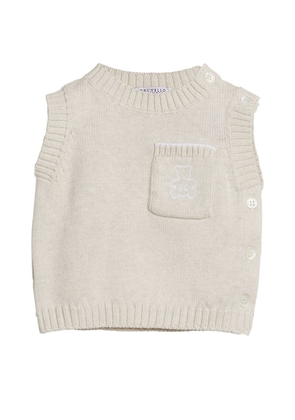 Brunello Cucinelli Kids Bernie Bear Sweater Vest (3-24 Months)