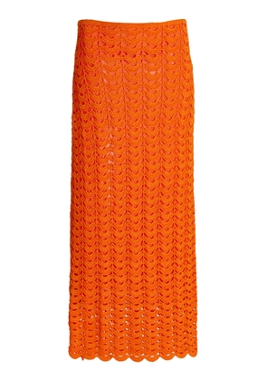 Carolina Herrera - Crocheted Midi Skirt - Orange - XS - Moda Operandi